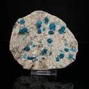 Lustrous Electric-Blue Cavansite Rosette with Stilbite on Sparkling Heulandite Matrix – Rare Indian Zeolite Mineral Specimen from Pune - image 1
