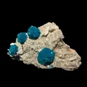 Lustrous Electric-Blue Cavansite Rosette with Stilbite on Sparkling Heulandite Matrix – Rare Indian Zeolite Mineral Specimen from Pune - image 4