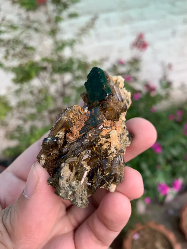 Lustrous Fire Epidote Specimen from Pakistan image