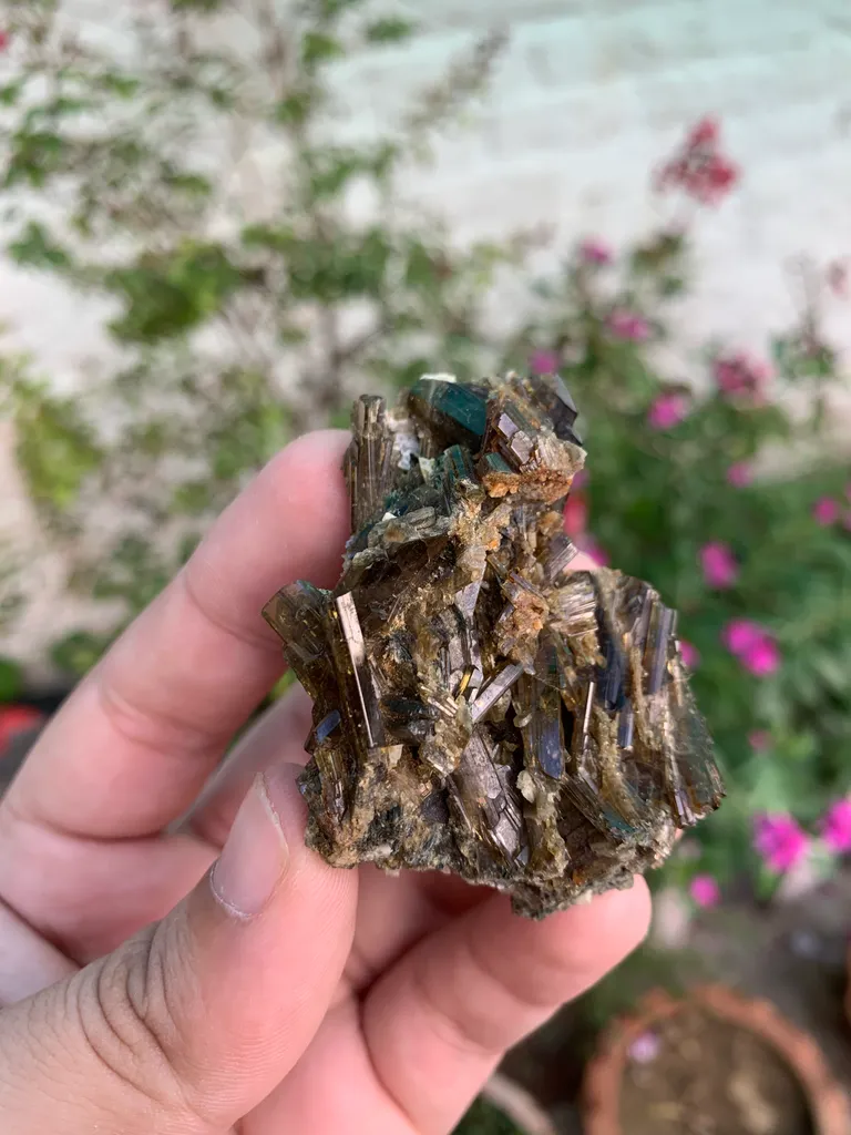 Lustrous Fire Epidote Specimen from Pakistan - image 4
