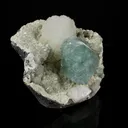 Lustrous Mint Green Apophyllite Cluster with Stilbite - Collector’s Specimen from Pune, Maharashtra - image 2