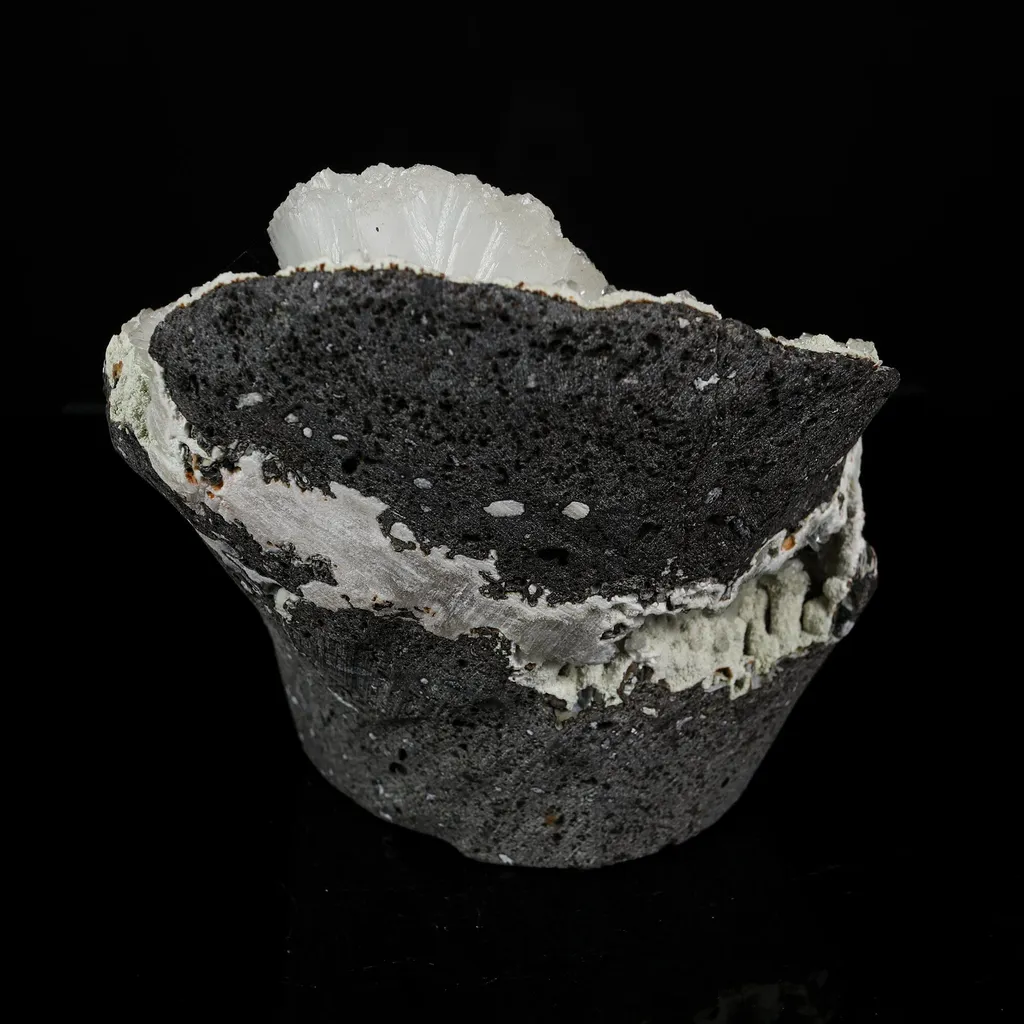 Lustrous Mint Green Apophyllite Cluster with Stilbite - Collector’s Specimen from Pune, Maharashtra - image 5