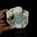 Lustrous Mint Green Apophyllite Cluster with Stilbite - Collector’s Specimen from Pune, Maharashtra - image 4