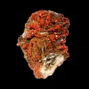 Lustrous Red Vanadinite on Black Blade Barite - Natural Raw Mineral Specimen from Mibladen, Morocco - image 4