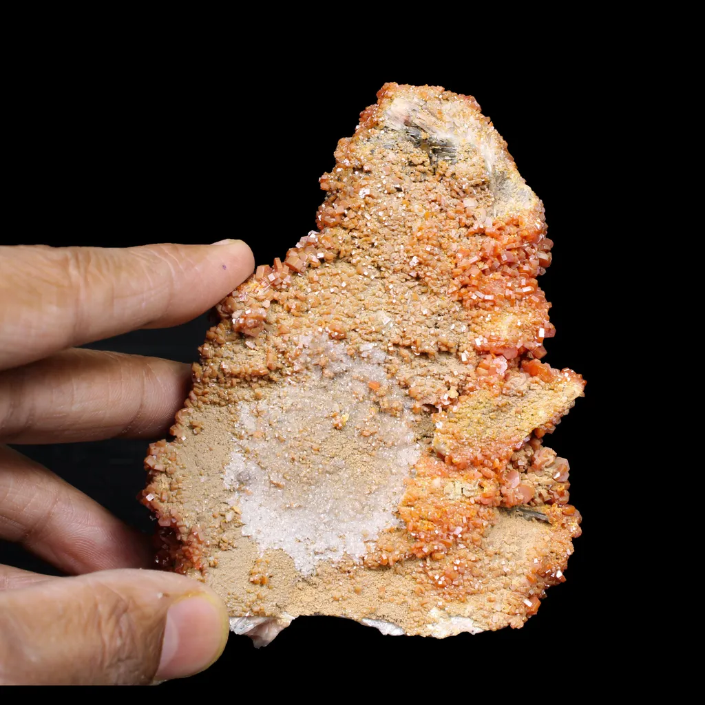 Lustrous Red Vanadinite on Black Blade Barite - Natural Raw Mineral Specimen from Mibladen, Morocco - image 5