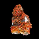Lustrous Red Vanadinite on Black Blade Barite - Natural Raw Mineral Specimen from Mibladen, Morocco - image 3
