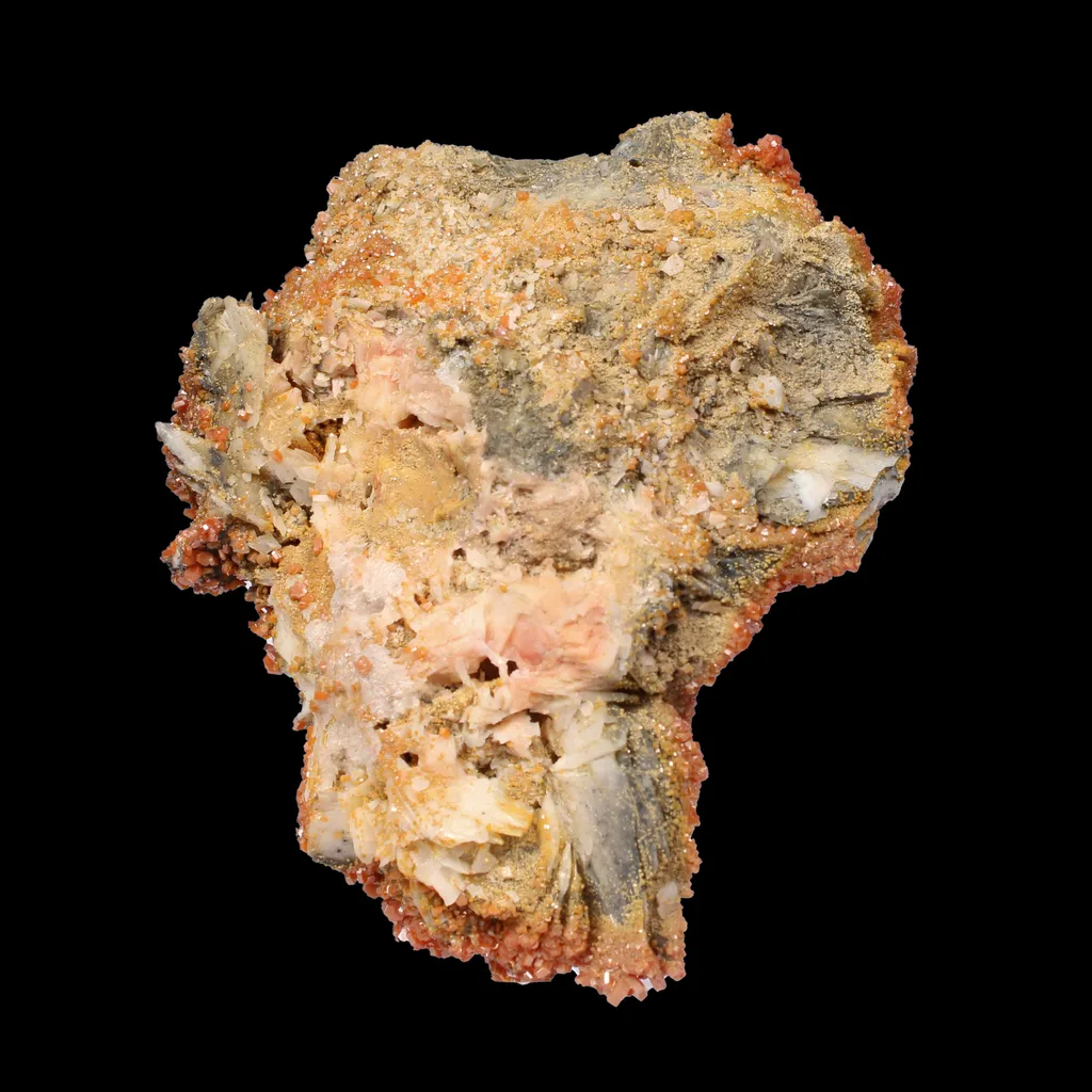 Lustrous Red Vanadinite on Black Blade Barite - Natural Raw Mineral Specimen from Mibladen, Morocco - image 5
