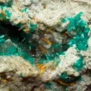 Macquartite (type locality) with Dioptase, and Wulfenite - image 1