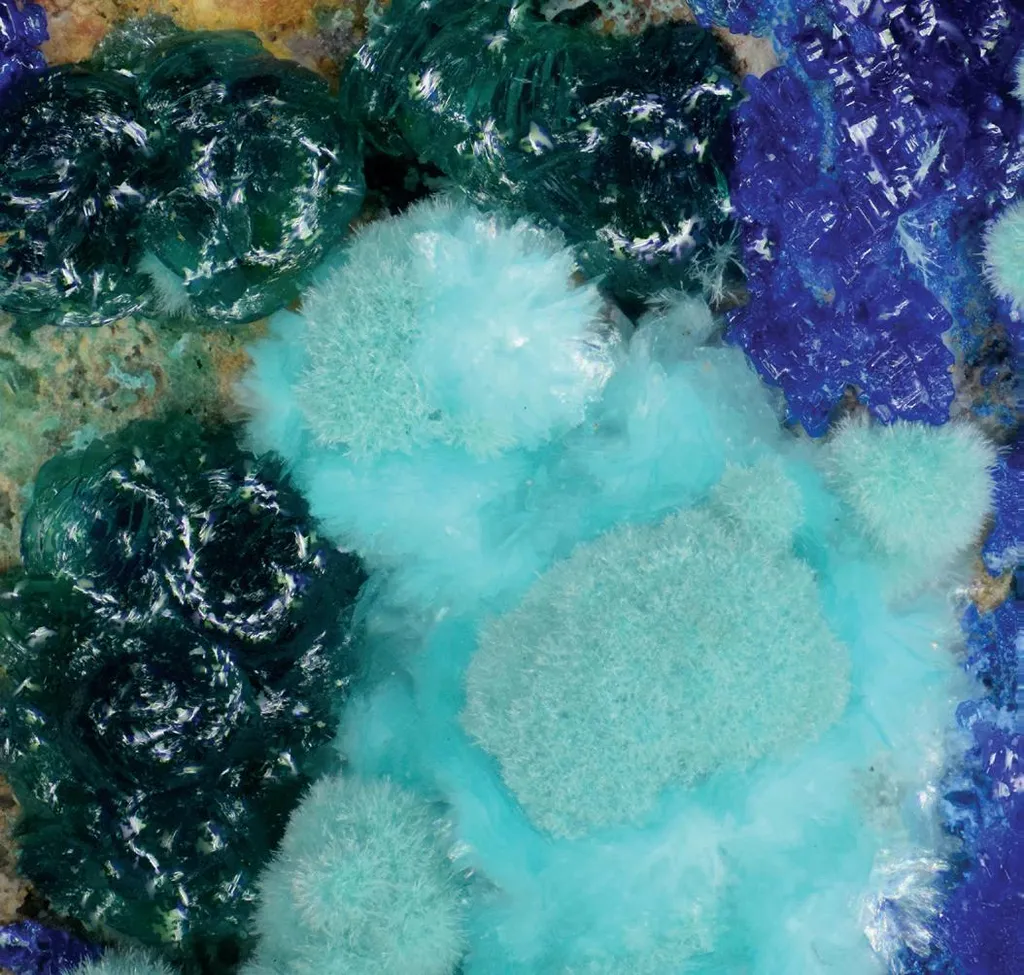 Malachite, Adamite, Azurite image