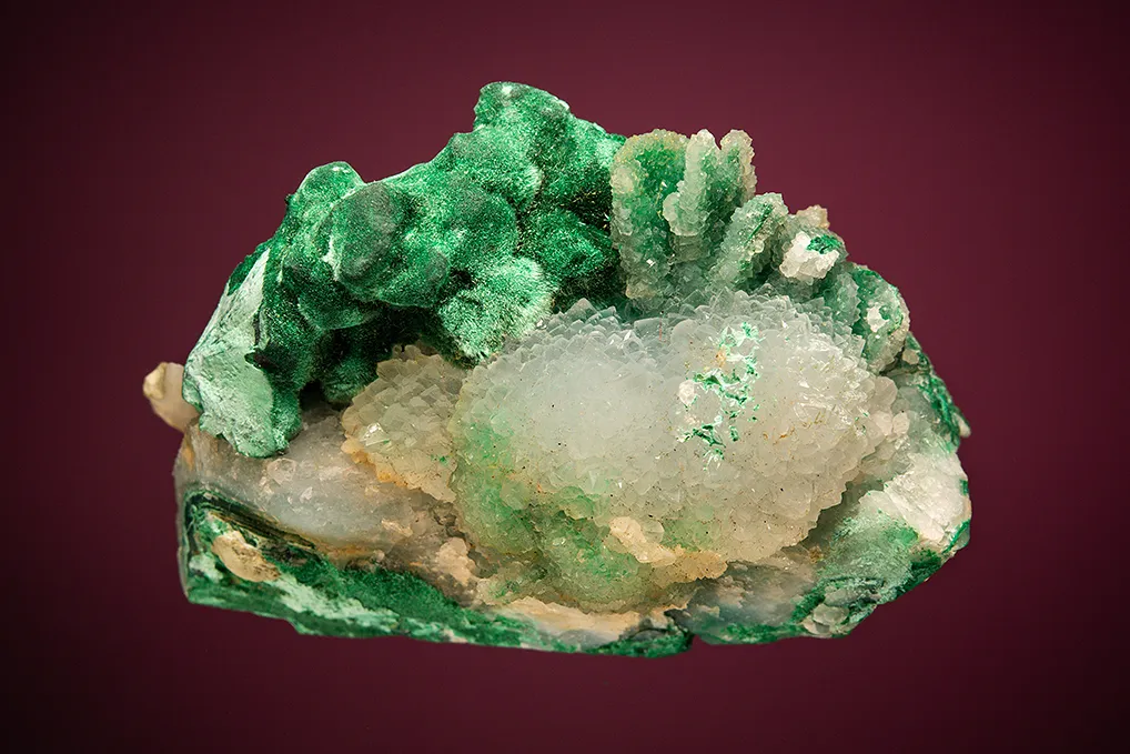 Malachite after Azurite after Quartz image