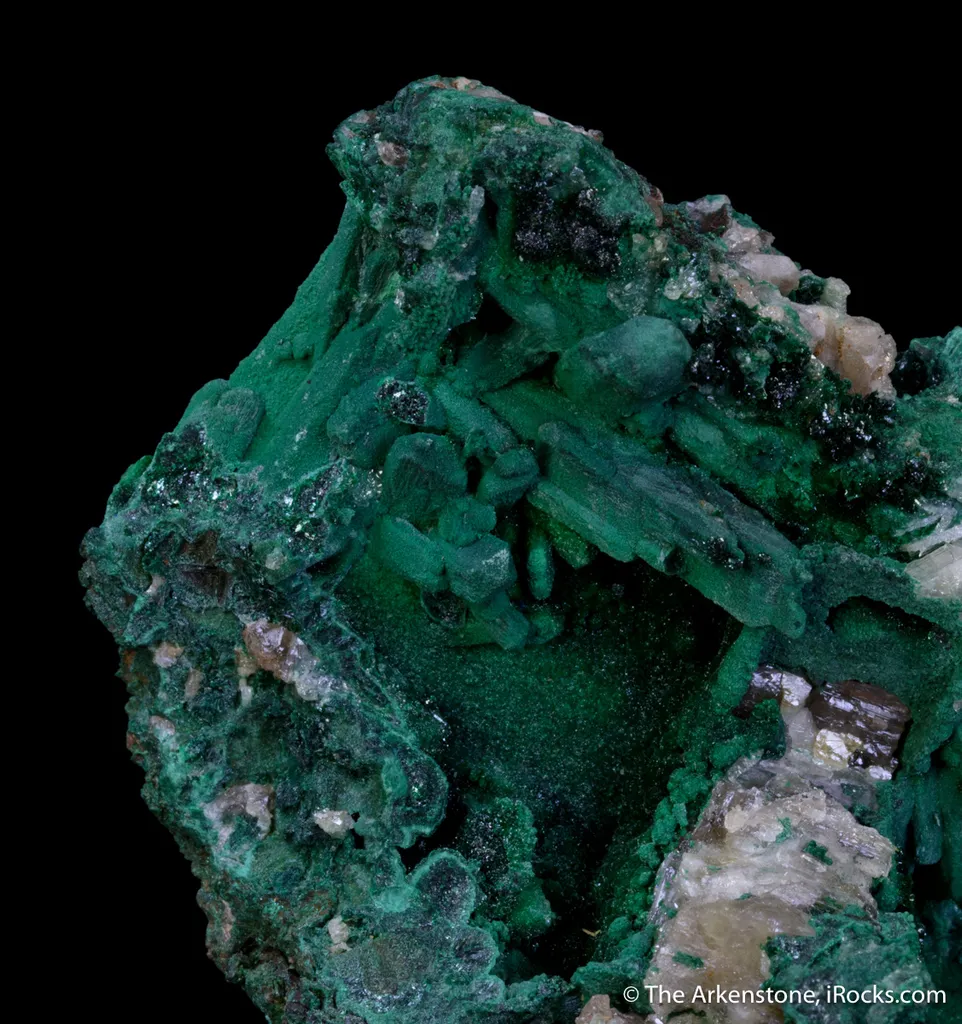 Malachite after Azurite, Cerussite image