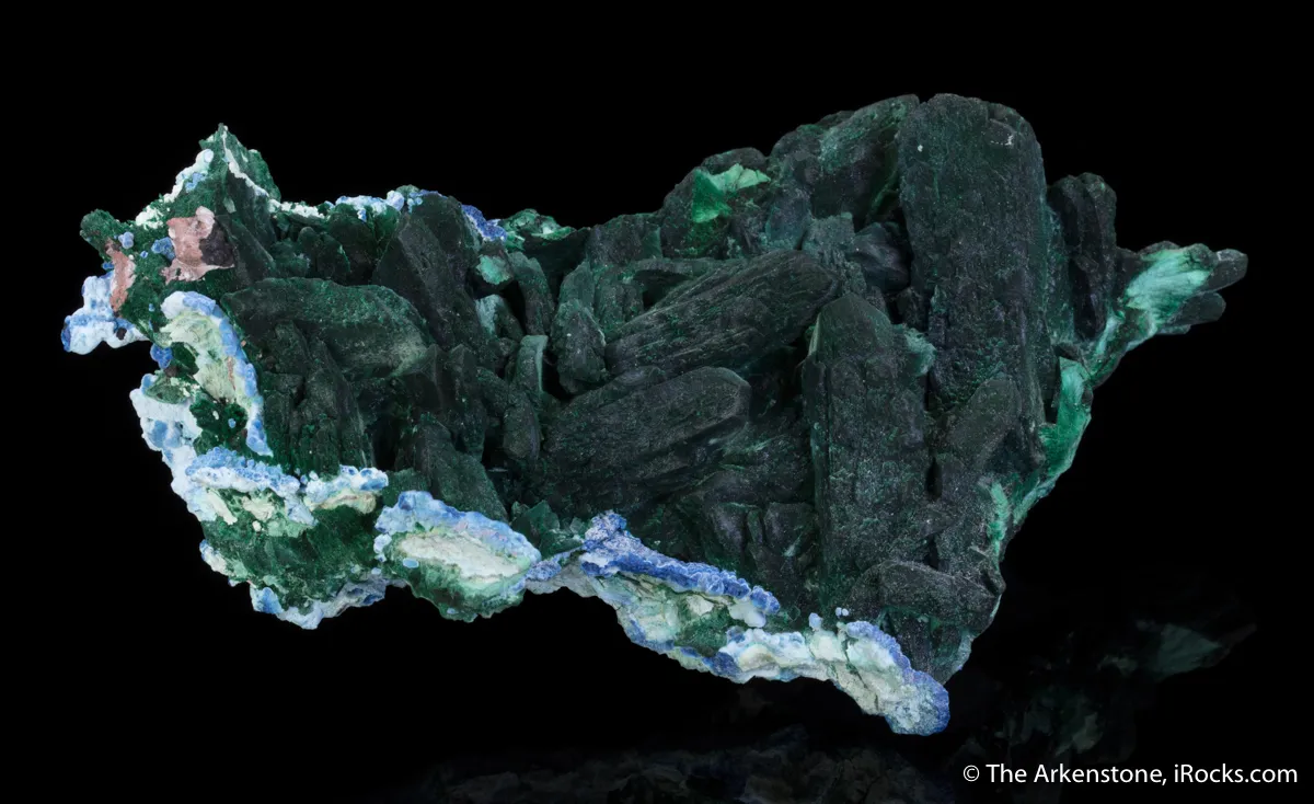 Malachite after Azurite, Plancheite - image 3