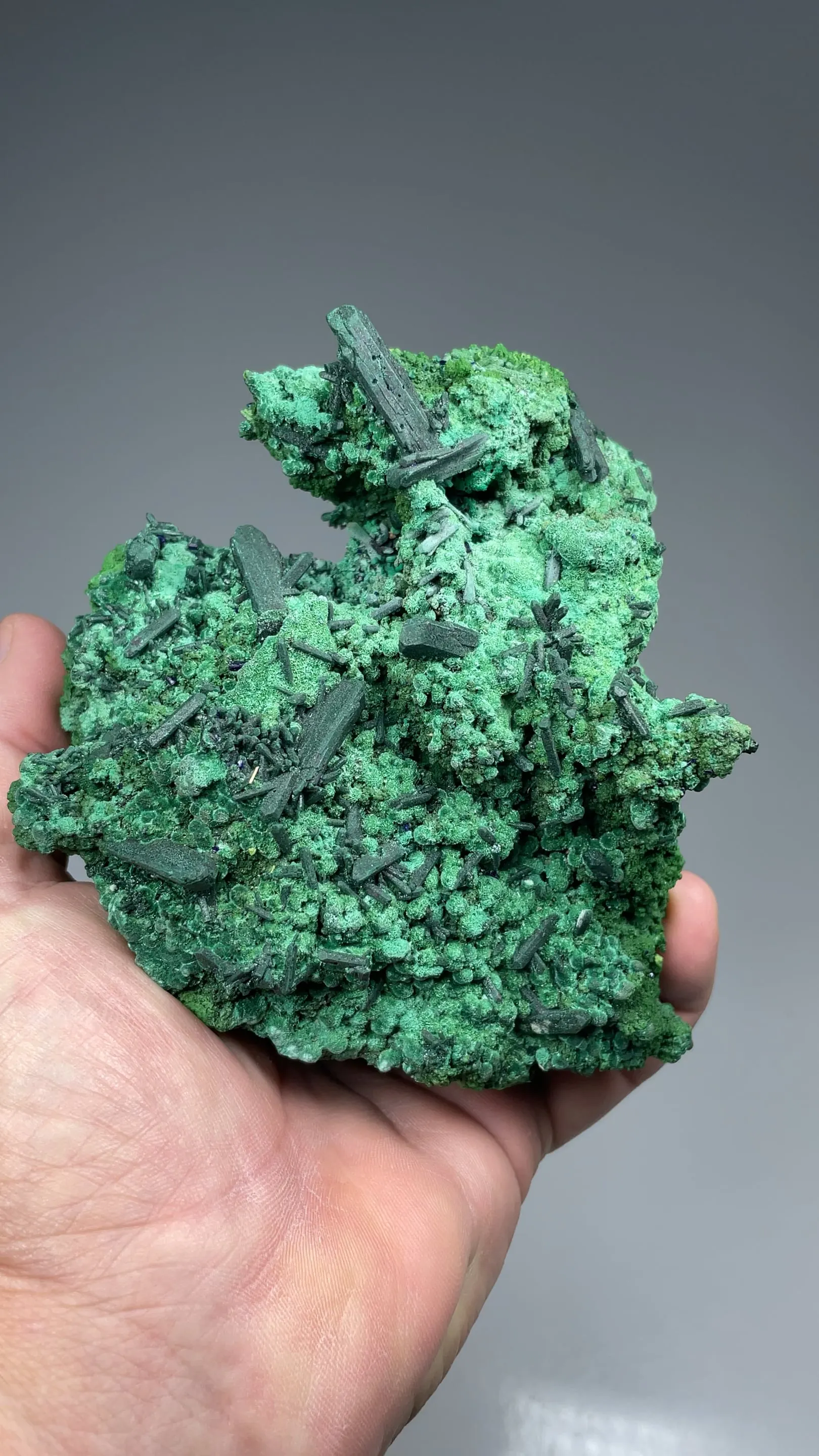 Malachite after Azurite with Arsentsumebite - image 2