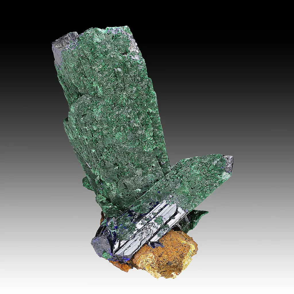 Malachite after Azurite with Azurite image