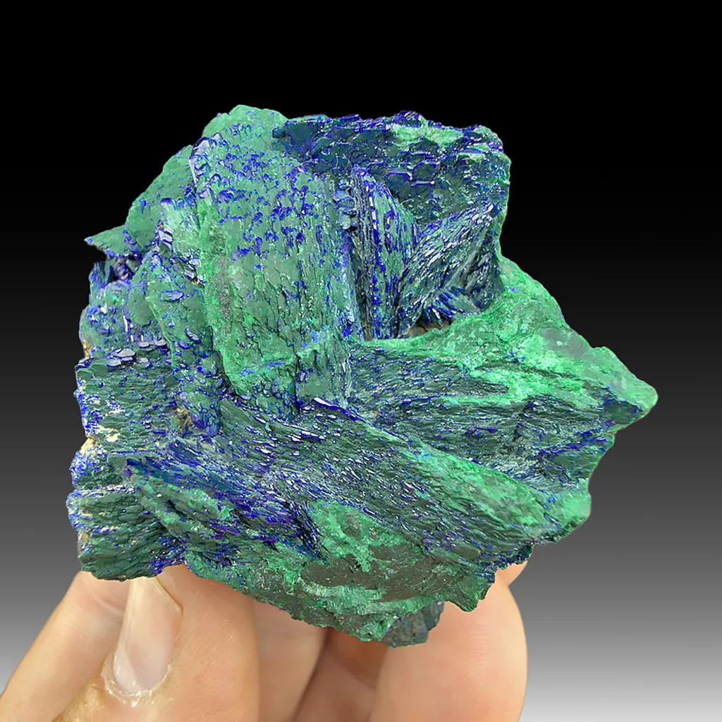 Malachite after Azurite with Azurite image
