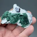 Malachite after Azurite with Azurite, Dickite - image 2
