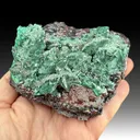 Malachite after Azurite with Barite - image 1