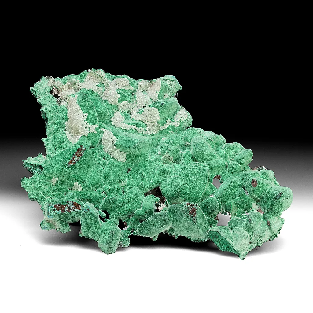 Malachite after Azurite with Barite image