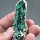 Malachite after Azurite with Calcite - image 2