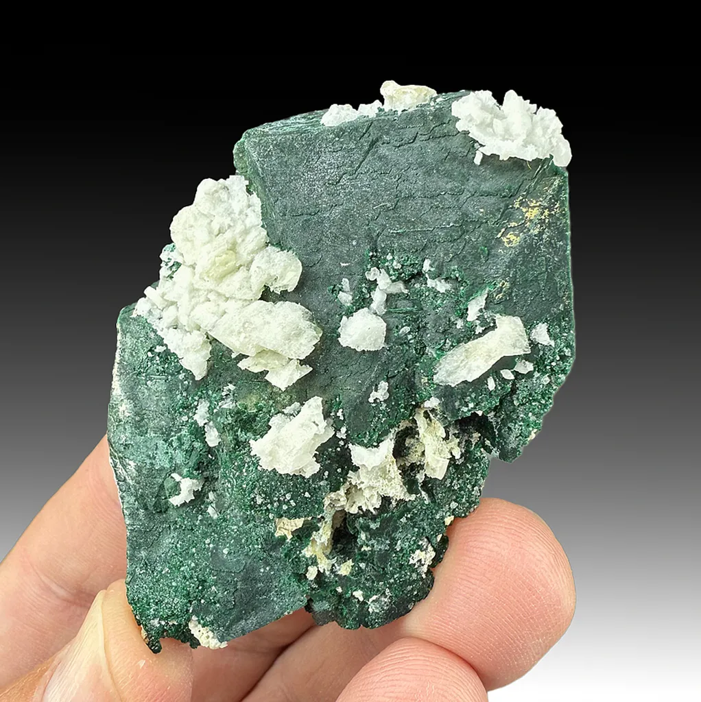 Malachite after Azurite with Calcite image