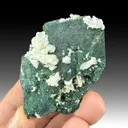 Malachite after Azurite with Calcite - image 1