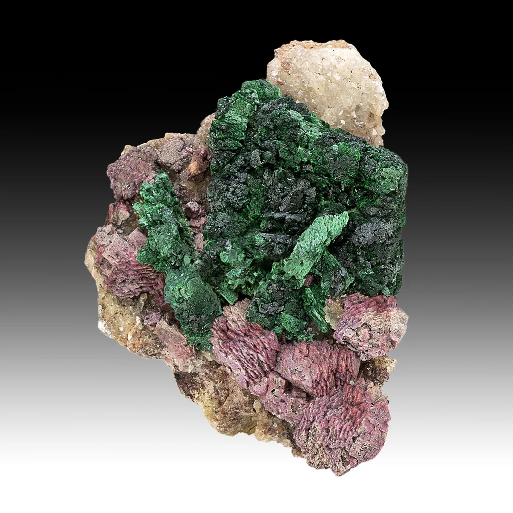 Malachite after Azurite with Calcite image