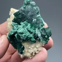 Malachite after Azurite with Calcite, Quartz - image 2
