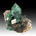 Malachite after Azurite with Cerussite - image 1