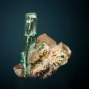 Malachite after Azurite with Cerussite - image 1