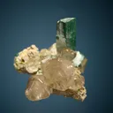 Malachite after Azurite with Cerussite - image 3