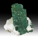 Malachite after Azurite with Cerussite - image 1