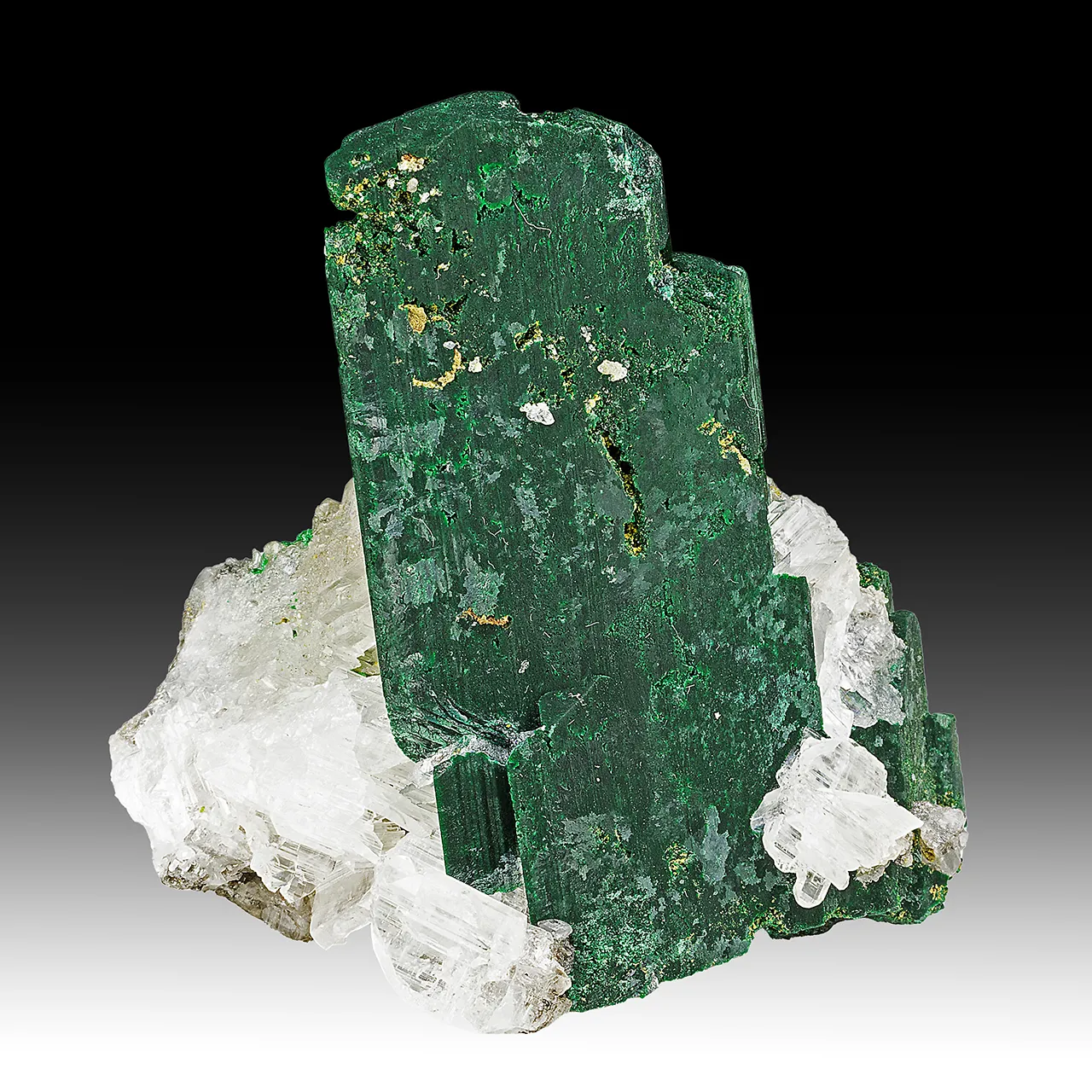Malachite after Azurite with Cerussite - image 1