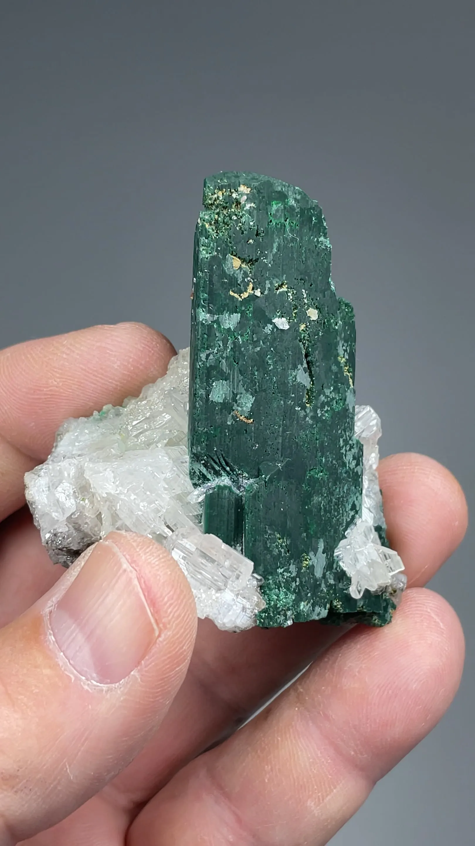 Malachite after Azurite with Cerussite - image 2