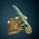 Malachite after Azurite with Cerussite - image 2
