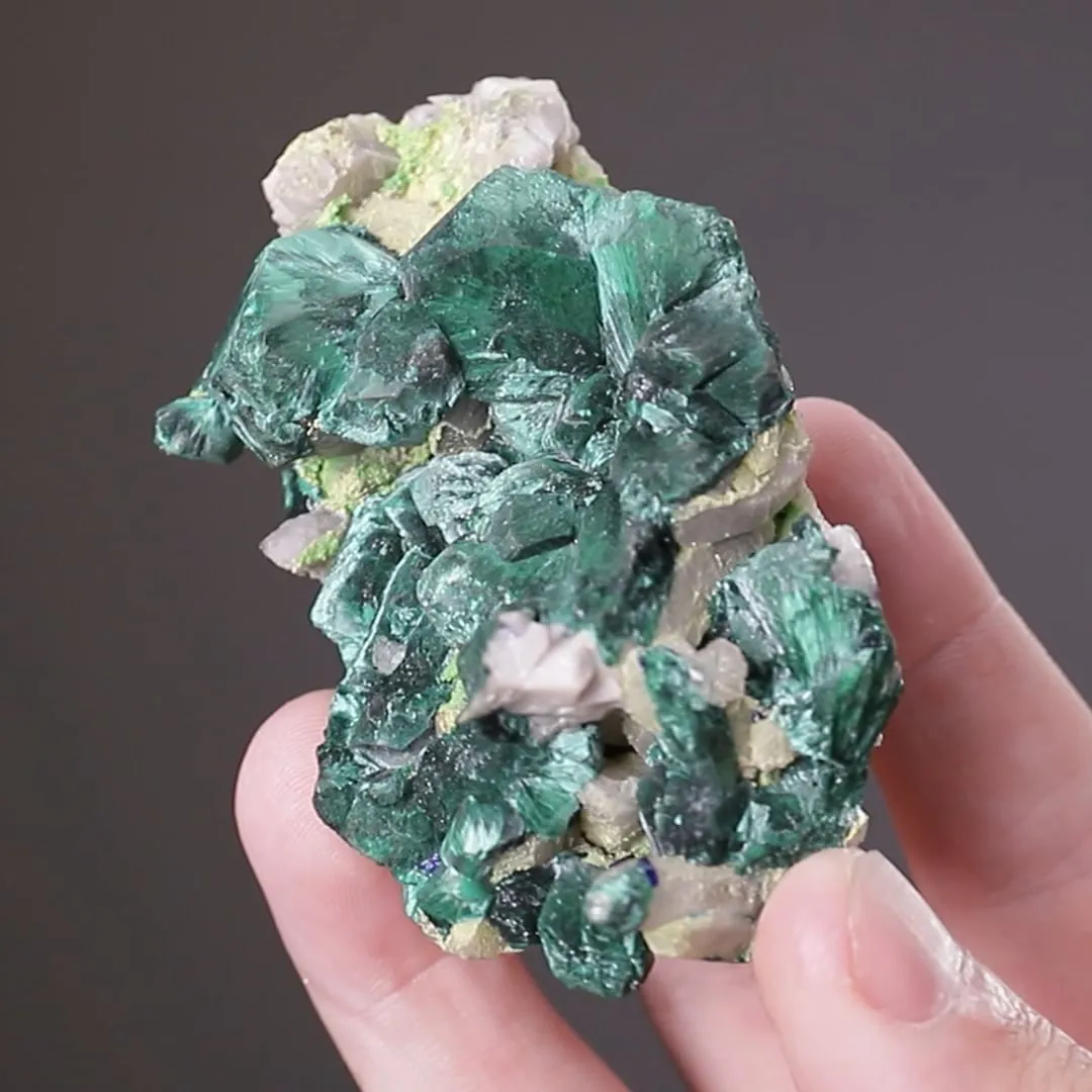 Malachite after Azurite with Cerussite - image 2
