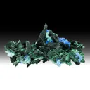 Malachite after Azurite with Plancheite - image 1