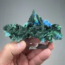 Malachite after Azurite with Plancheite - image 2