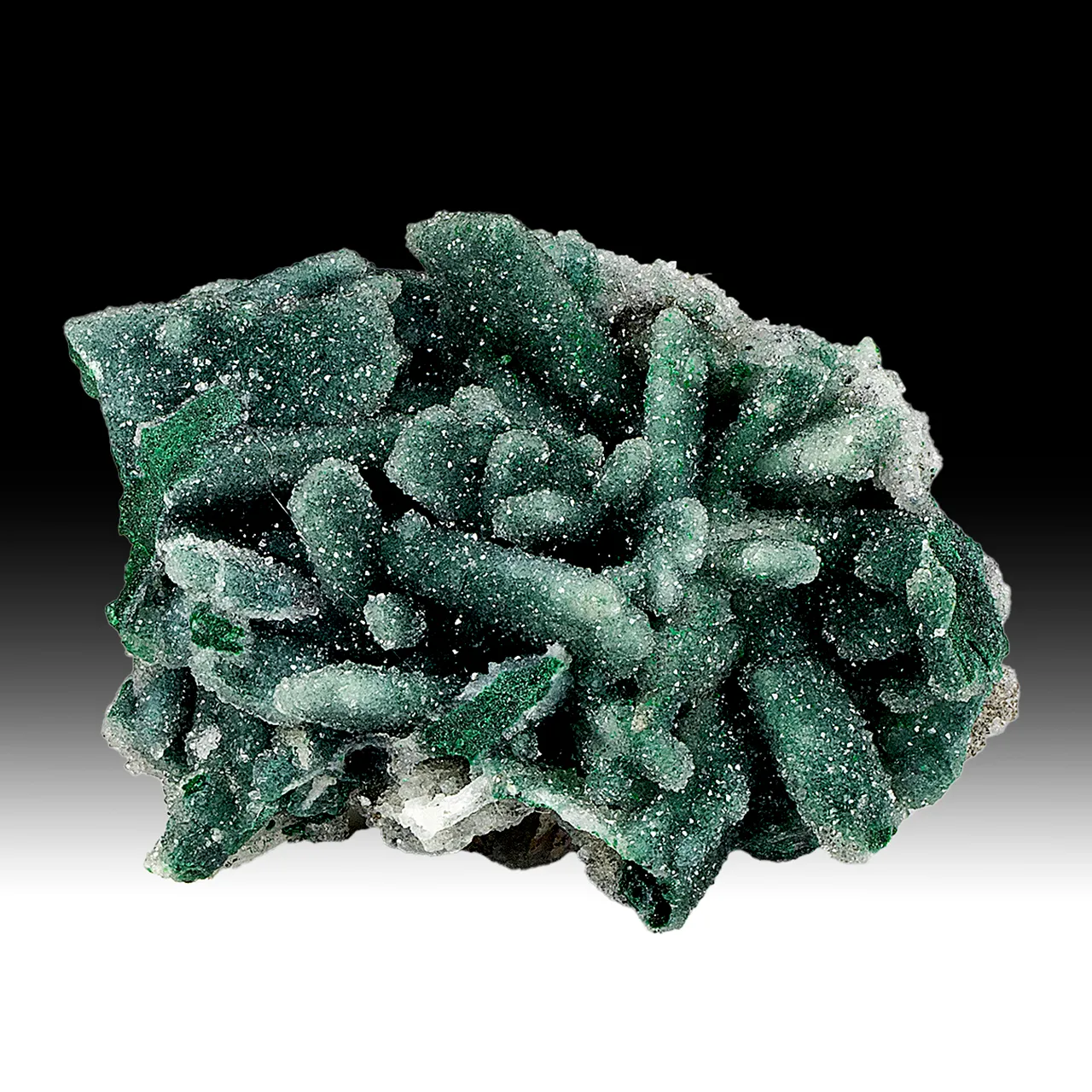 Malachite after Azurite with Quartz - image 1