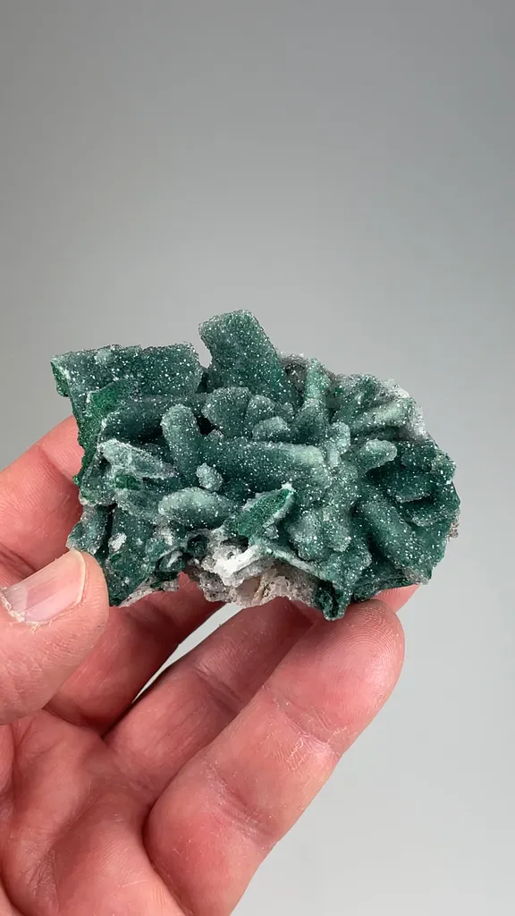 Malachite after Azurite with Quartz - image 2