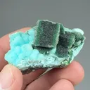 Malachite after Azurite with Quartz, Chrysocolla after Azurite - image 2