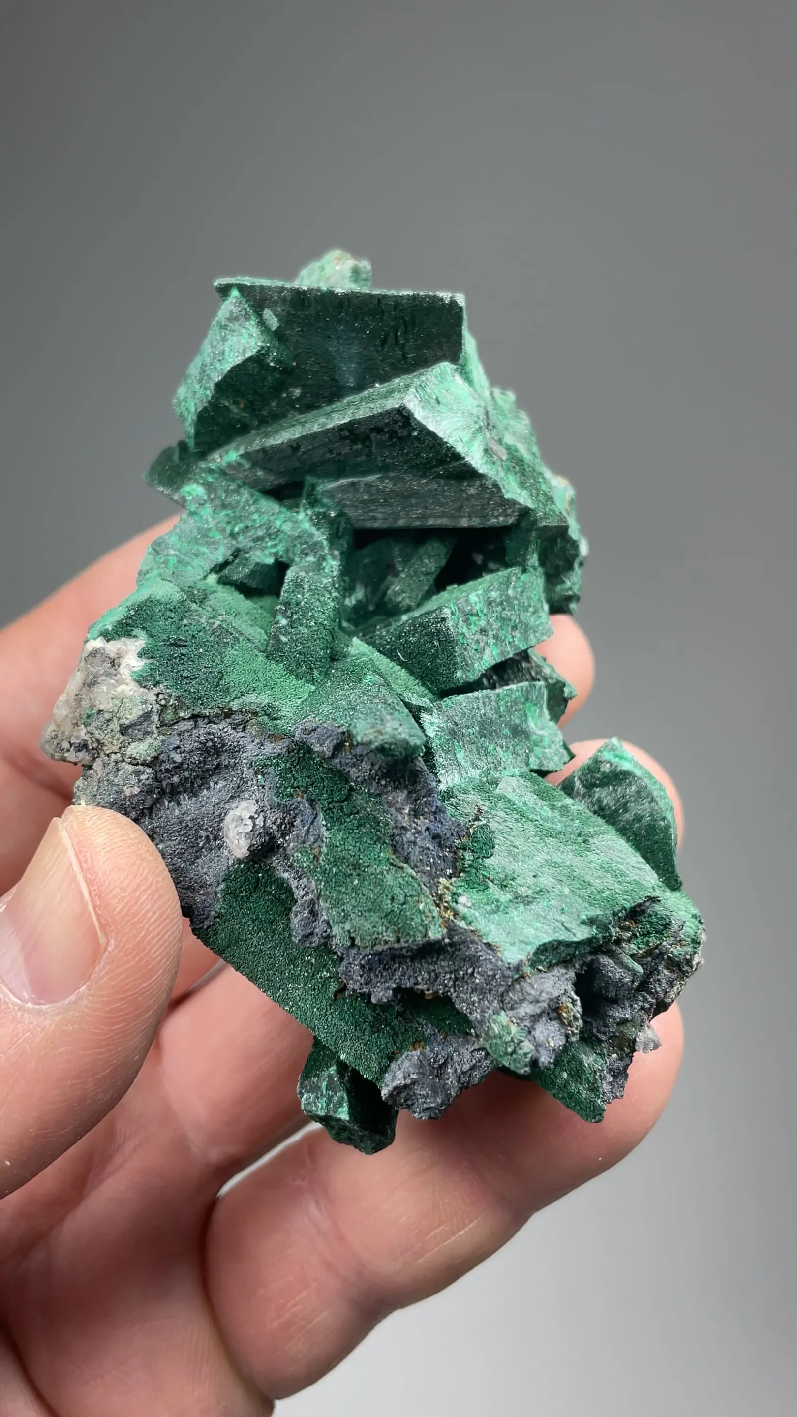 Malachite after Azurite with Tennantite, Quartz - image 2