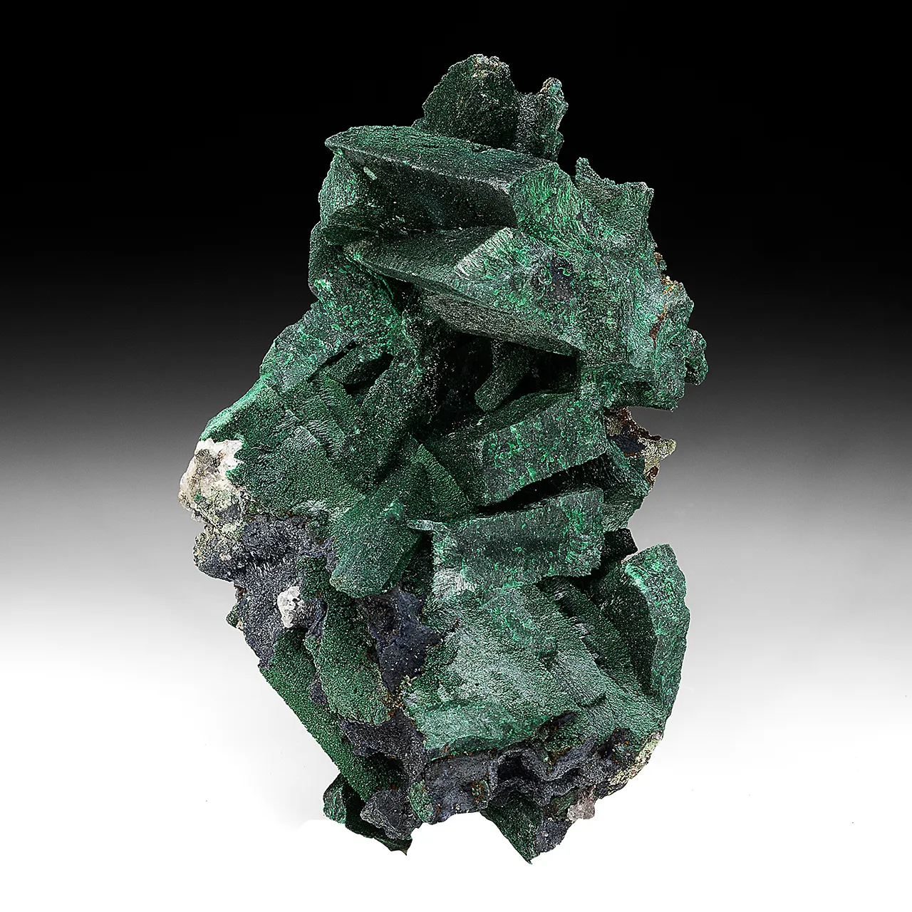 Malachite after Azurite with Tennantite, Quartz - image 1
