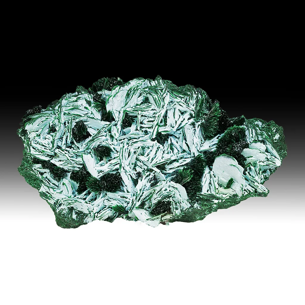 Malachite after Barite with Chrysocolla, Malachite image