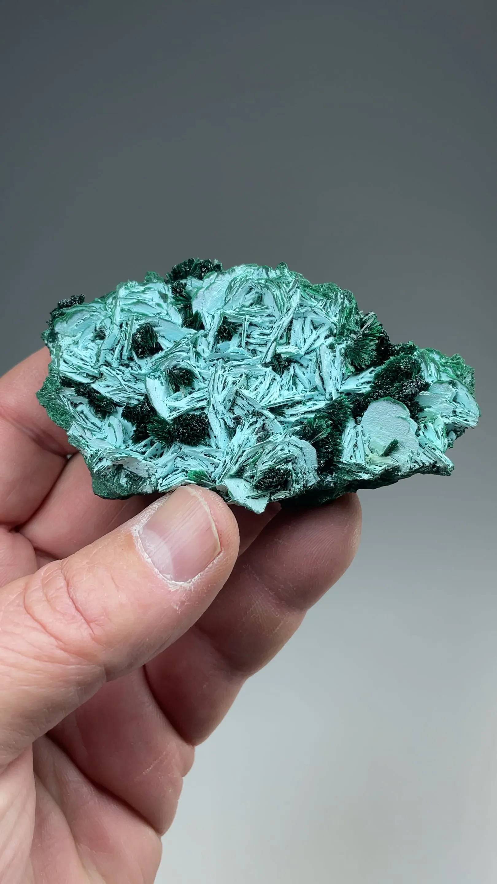 Malachite after Barite with Chrysocolla, Malachite - image 2