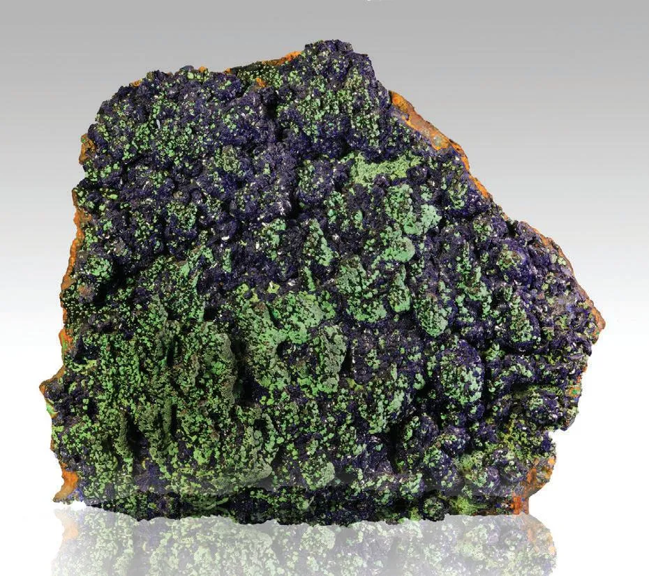 Malachite after Cuprite on Azurite image