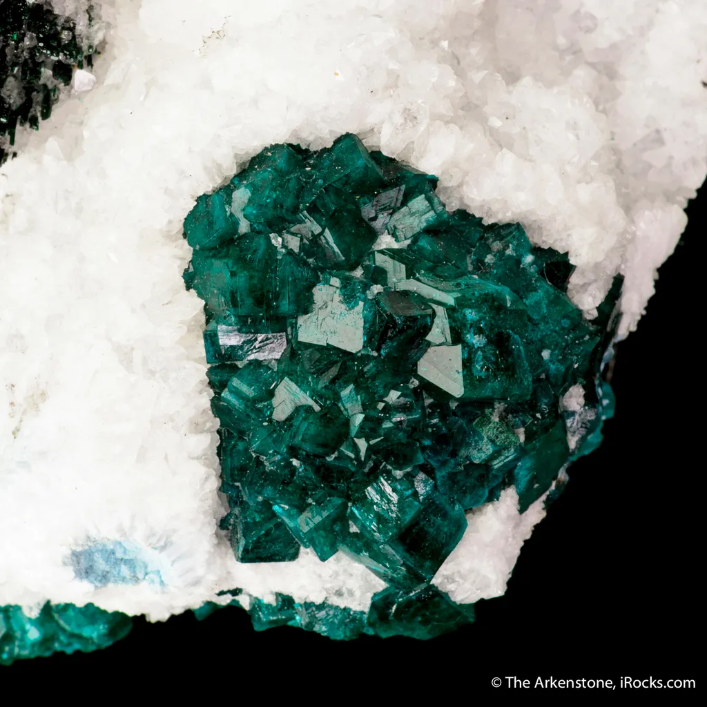 Malachite and Calcite on Dioptase - image 5