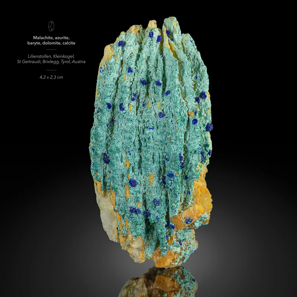 Malachite, azurite, baryte from Lilienstollen, Austria image