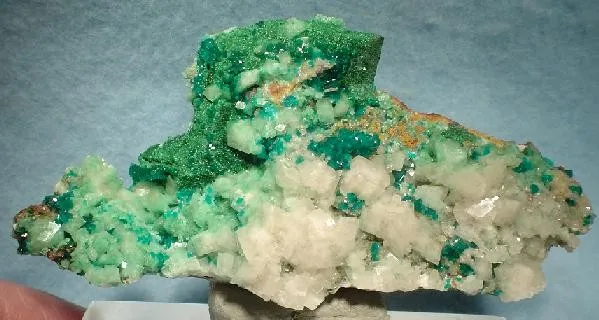 Malachite, Azurite, Dioptase, Calcite image