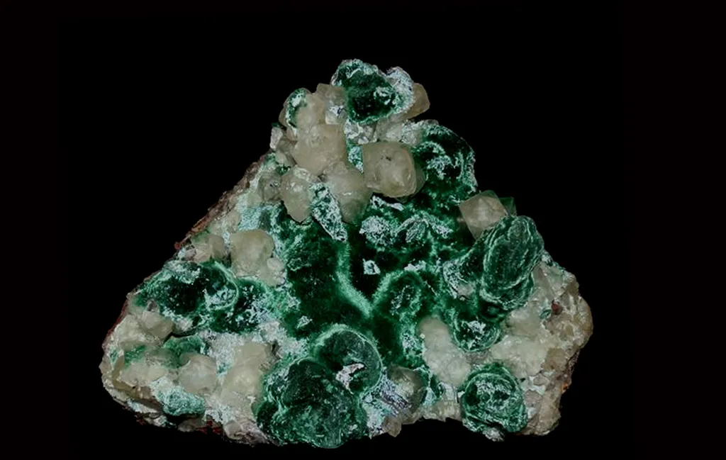 Malachite / Calcite, Tsumeb: Namibie image