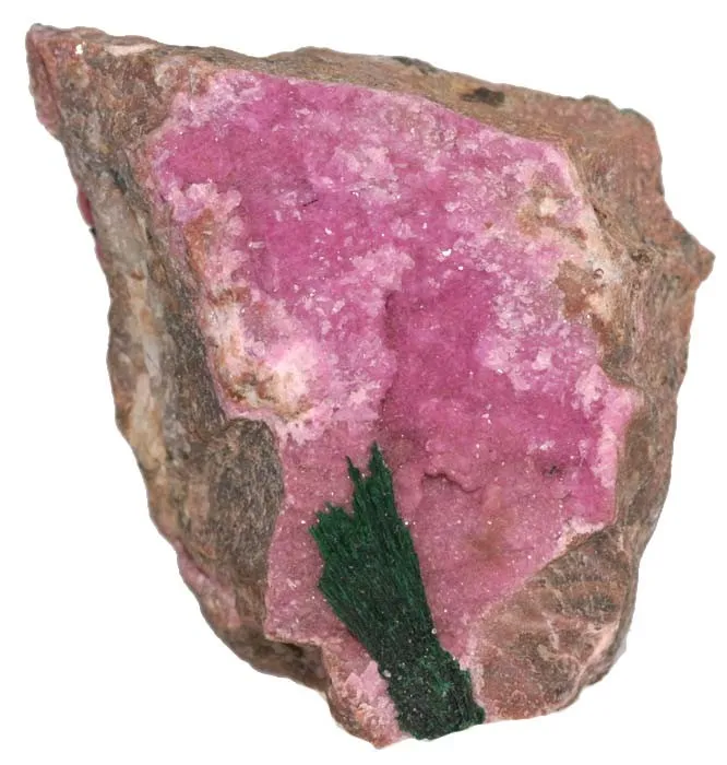 Malachite, Calcite (Var: Cobaltoan Calcite) image